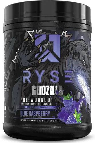 RYSE Godzilla X Noel Deyzel - Polvo de preentrenamiento - Frambuesa azul - 400 mg de cafeína, preentrenamiento de alto nivel para hombres y mujeres