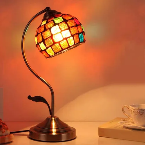 Miniatura 9 de OSALADI Pantalla pequeña de vitral colgante para lámpara de techo cubierta de luz turca lámpara colgante lámpara globo accesorios dormitorio Como se