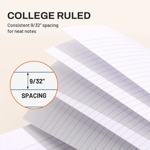 Miniatura 3 de SUNEE Spiral Notebook, 2-Subject, College Ruled Paper, 6" x 9-1/2", 80 Sheets, Spiral Notebooks for School, Black