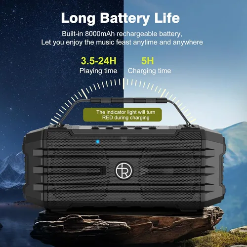 Miniatura 5 de Altavoz Bluetooth de 120W Pico 80W Portátil Inalámbrico Hi-Fi Fuerte para Exteriores IPX6 Impermeable Altavoces Grandes para Fiestas con Graves