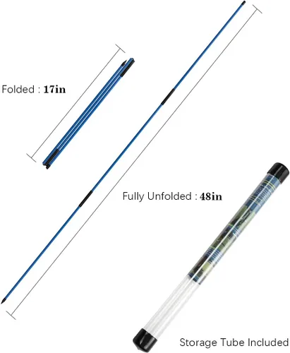 Miniatura 6 de Rhino Valley Palos de alineación de golf – Cañas de práctica de golf plegables para apuntar, poner, entrenador de swing completo, corrector