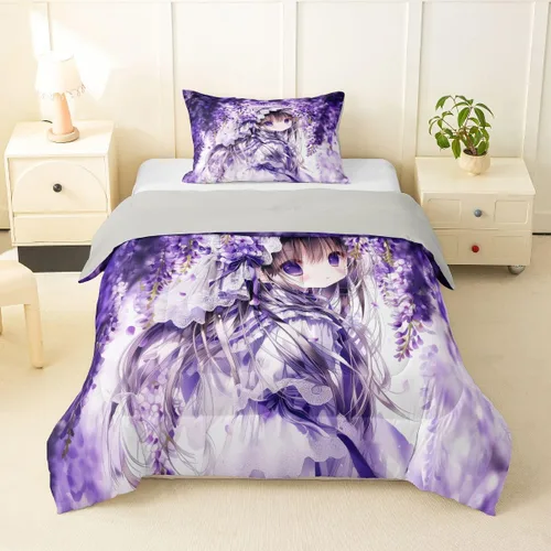 Miniatura 24 de Erosebridal Edredón de sirena azul para niñas, ropa de cama de unicornio lindo de 3 piezas para niños, juegos de ropa de cama y colecciones