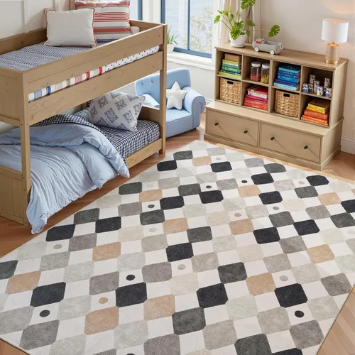 Miniatura 58 de jinchan Alfombra a rayas de 2 x 3 para entrada, alfombra de cocina, tapete pequeño, antideslizante, ligero, de bajo perfil, decoración para entrada