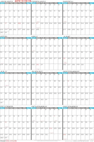 Miniatura 11 de 2026 Paper - Calendario de pared grande borrable de 24 x 36 pulgadas, vertical, anual, de 12 meses