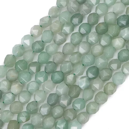 Miniatura 19 de BEADIA Cuentas redondas de facetas de piedra natural de amazonita de 6 mm para hacer joyas, tira de 36 cm