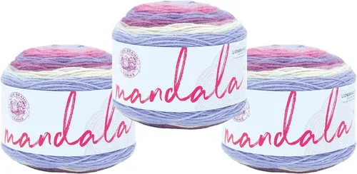 Miniatura 60 de Lion Brand Yarn Mandala - Hilo multicolor para ganchillo,tejido y manualidades, color Liger, 1770 pies, paquete de 1 unidad
