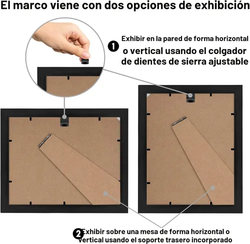 Miniatura 5 de Americanflat - Marco de diploma de 8.5 x 11 pulgadas con vidrio resistente a las roturas - Marcos de documentos con madera de ingeniería - Colección