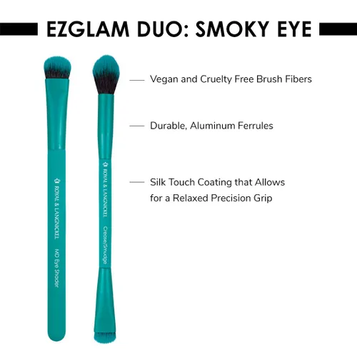 Miniatura 7 de MODA EZGlam - Juego de brochas de maquillaje de ojos ahumados, 2 brochas de maquillaje de ojos que incluyen 1 cepillo de doble punta para mezclar