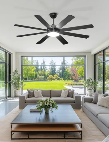 Miniatura 8 de Ventiladores de techo de 60 pulgadas con luces – Moderno ventilador de techo negro con control remoto/aplicación, regulable, silencioso ventilador