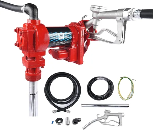 Miniatura 11 de Bomba de transferencia de combustible de 20 GPM 12V azul con fusible de 50A, manguera de descarga y boquilla manual para transferencia de gasolina