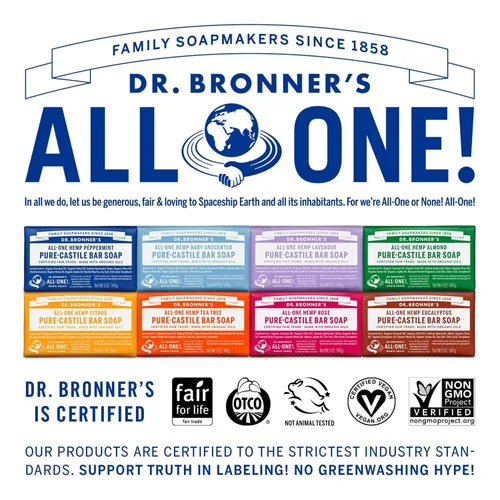 Miniatura 7 de Jabones mágicos Dr. Bronner’s, jabón de Castilla puro, Menta de cáñamo, todo en uno, barras de 5 onzas (paquete de 6), Peppermint