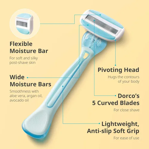 Miniatura 3 de EVE 5 - Maquinillas de afeitar desechables para mujer, tacto suave, barra ancha de humedad, 5 cuchillas para un afeitado suave, removedor de pelo