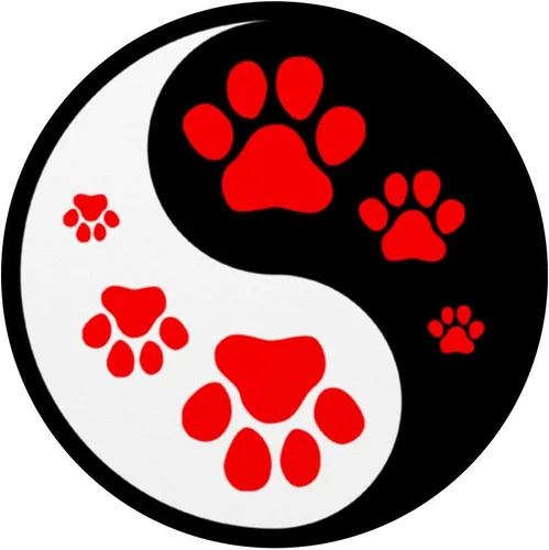Miniatura 3 de Pata de perro con diseño de pata de perro, color rojo, blanco y negro