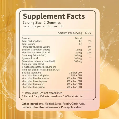 Miniatura 4 de Gomitas probióticas de piña, piña hawaiana femenina, equilibrio de pH femenino, apoya la vitalidad femenina y la salud intestinal, 60 gomitas