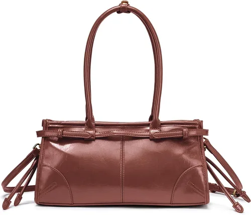 Miniatura 5 de NEWBELLA Bolso de mano de piel sintética para mujer, bolso de hombro convertible con asa superior para trabajo de noche
