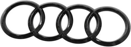 Audi 4M8071802 Emblema para portón trasero con anillos, edición negra, logotipo de línea negra, color negro