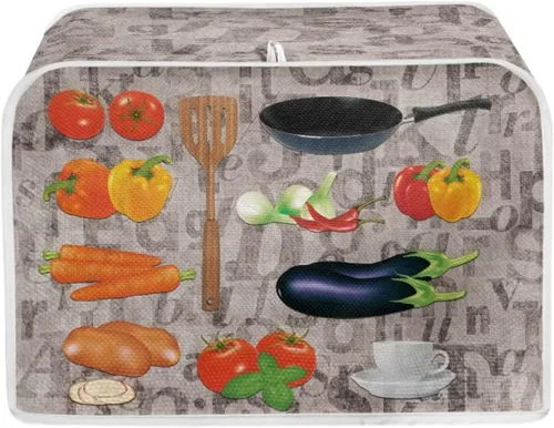 Miniatura 25 de chaqlin Cubierta para tostadora con estampado de chocolate, 2 rebanadas, resistente a las manchas, cubierta para horno de pan de diseño divertido