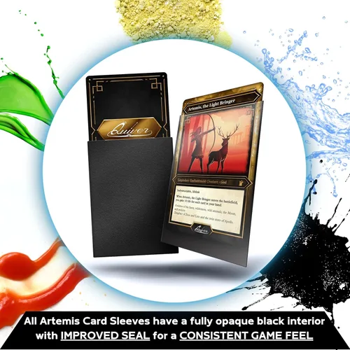Miniatura 3 de Quiver Time 200 fundas de cartas negras estándar Artemis para tarjetas Magic: the Gathering Cards - Fundas protectoras de tarjetas TCG mate