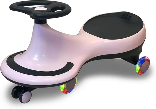 Coche Cebra, Ruedas LED Intermitentes, Vehículo de Montar con Movimiento de Giro, Giro y Balanceo para Niños y Niñas, Sin Baterías, Engranajes o