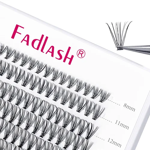 Miniatura 49 de Extensiones de pestañas en racimo 20D, bandeja mixta con pestañas individuales en racimo, de visón negro, para colocar en casa, maquillaje
