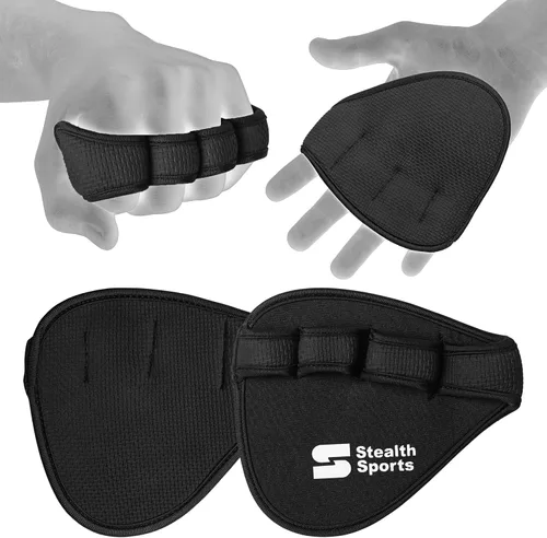 Stealth Sports Almohadillas de agarre de gimnasio para levantamiento de pesas, almohadillas de neopreno antideslizantes, sustituto de guantes de