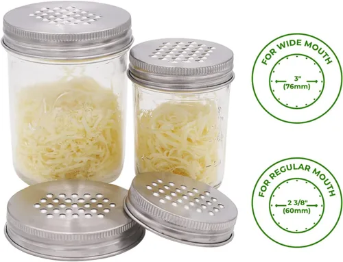 Miniatura 2 de Paquete combinado de tapas Mason Jar Lifestyle para rallador/trituradora de boca regular y ancha para tarros Mason