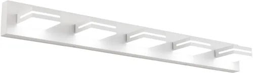 Miniatura 70 de SineRise - Lámpara LED para tocador de baño - Moderna lámpara de acrílico con acabado cromado para iluminación de pared sobre el espejo - 2 luces