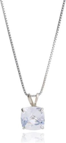 Miniatura 7 de MAX + STONE Cushion Cut Gemstone Necklace 8mm Solitaire Birthstone Necklace for Women Gemstone Pendant Necklaces with 18 inch Box Chain