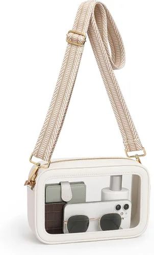 BS-VOG Bolsa transparente para eventos de estadio, bolso transparente para mujeres, bolso cruzado aprobado por estadios para fanáticos de conciertos