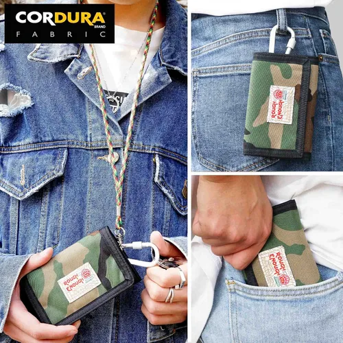 Miniatura 2 de Rough Enough - Cartera de camuflaje para niños y adolescentes con llavero de cordón triple