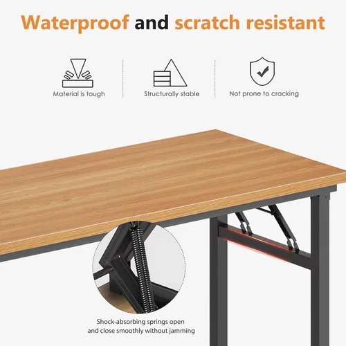 Miniatura 6 de DlandHome - Mesa plegable para computadora de 47 pulgadas, escritorio portátil, mesa de actividades, mesa de conferencias, escritorio de oficina