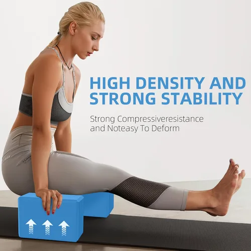 Miniatura 4 de 1 paquete de bloques de yoga de espuma grandes de 9 x 6 x 4 pulgadas, bloque de pilates resistente, bloque de entrenamiento, ladrillo de yoga