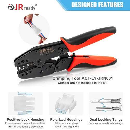 Miniatura 4 de JRready ST6556 MLX Kit de conector de pasador con herramienta extractora de pines Molex 0.250 in Potencia de alambre de paso .084 pulgadas