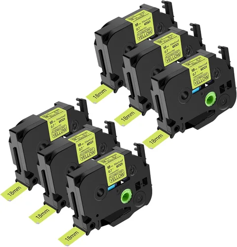 Miniatura 9 de NineLeaf Paquete de 6 cintas de etiquetas compatibles con Brother TZ TZe TZe-531 TZe531 TZ-531 TZ531 0.472 in 1/2 pulgadas, negro sobre azul