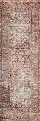 Miniatura 5 de Loloi - Tapete corredor pelo corto sala estar, suave, duradero, colección Layla, estampado envejecido retro, no desprende pelo, fácil limpiar, 13 in