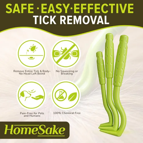 Miniatura 4 de Homesake Herramienta para eliminar garrapatas para perros, gatos y seres humanos, paquete de 3 kit de eliminación de garrapatas + tarjeta