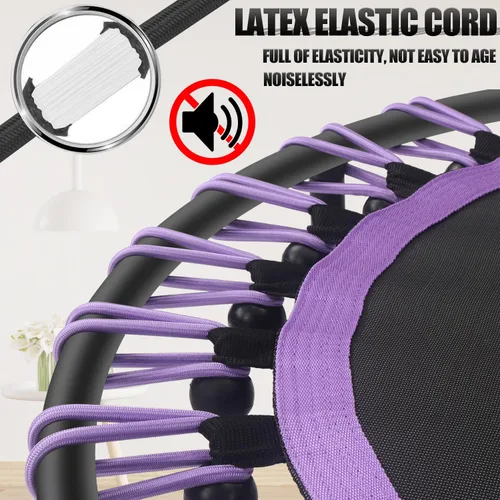 Miniatura 2 de Newan Mini trampolín silencioso de 40 a 48 pulgadas, trampolín de fitness, bungee rebote, entrenamiento cardiovascular, entrenamiento para adultos