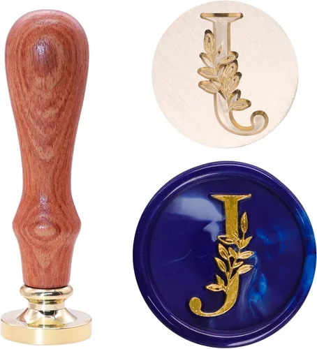 Miniatura 36 de SWANGSA Kit de Sello de Cera con Inicial del Alfabeto H, Sello de Sellado de Letras con Hojas Botánicas Elegantes Vintage con Perlas de Cera