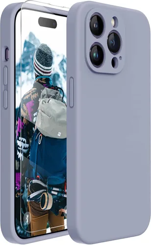 Miniatura 198 de Miracase Funda diseñada para iPhone 13, con protector de pantalla de vidrio templado, forro de microfibra suave antiarañazos, funda de goma