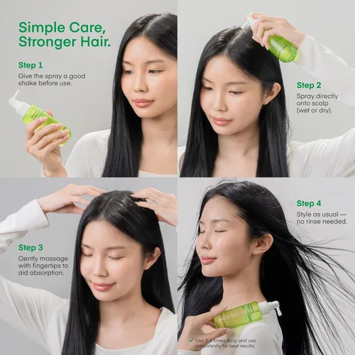 Miniatura 9 de Sérum para el cuero cabelludo en aerosol para el crecimiento del cabello - Tratamiento vegano coreano para la pérdida de cabello, adelgazamiento