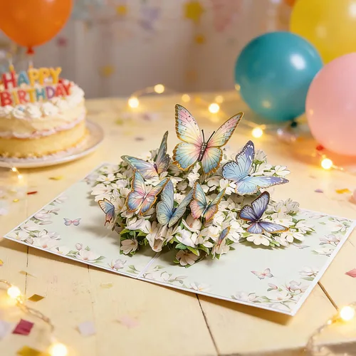 Miniatura 4 de Butterfly Birthday Card, Pop up Birthday Cards for Women Wife Kids, 3D Greeting Cards, Thank You Card, Anniversary Card, Butterfly Gifts for Women