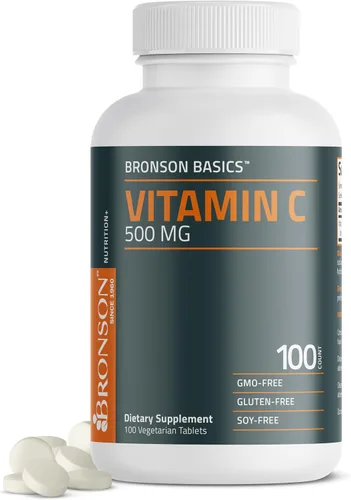 Bronson Vitamina C de 500 mg apoya un sistema inmunológico saludable y protección antioxidante, sin OMG, 100 tabletas vegetarianas