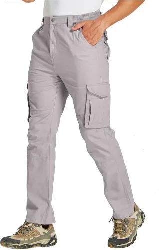 Miniatura 3 de Pantalones cargo clásicos de algodón casual para hombre con 7 bolsillos