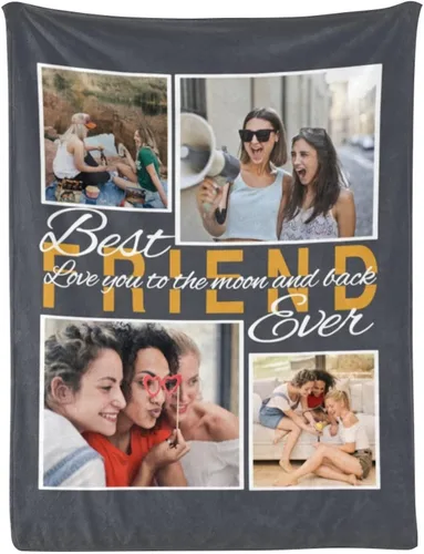 Miniatura 35 de Manta personalizada con fotos, mantas personalizadas con imagen para madre, padre, niños, hermana, amigos, parejas, cumpleaños, 1 foto, 30 x 40