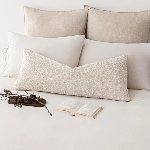 Miniatura 53 de Foindtower Fundas de almohada decorativas con textura de boucle, fundas de almohada sólidas, neutrales, suaves y acogedoras para silla, sofá