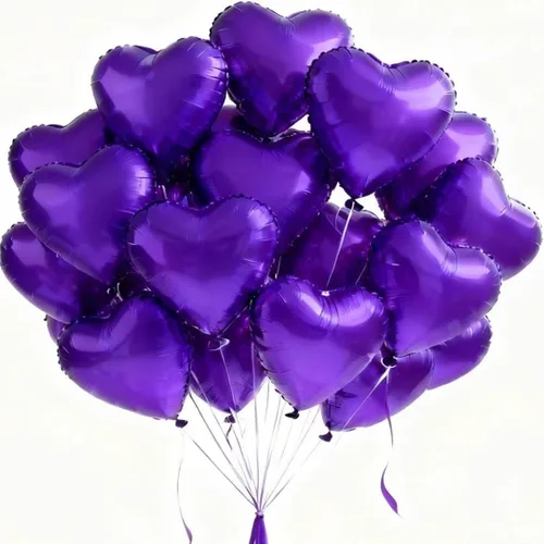 Miniatura 30 de 100 globos en forma de corazón de 5 pulgadas, globos de aluminio de Mylar de papel de aluminio para decoración de mujeres y niñas, día de San