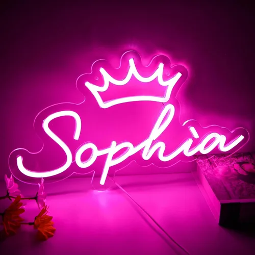 Miniatura 22 de Letrero de neón grande con nombre de Bella para decoración de pared, luz LED de neón para dormitorio de niños, decoración de fiesta de cumpleaños