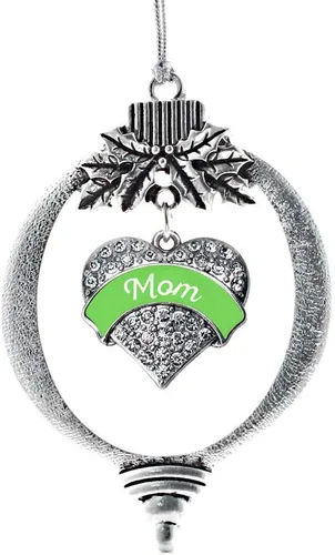 Miniatura 24 de Inspired Silver - Red Merry - Adorno de Navidad plateado - Adorno de árbol de Navidad con dije de corazón con circonita cúbica - Decoración colgante