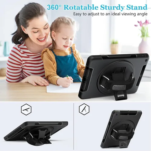 Miniatura 3 de Funda para iPad de 6ª/5ª generación de 9.7 pulgadas: Funda de TPU para iPad 9.7 (2018/2017) y iPad Air 2 de 9.7" con protector de pantalla - Soporte