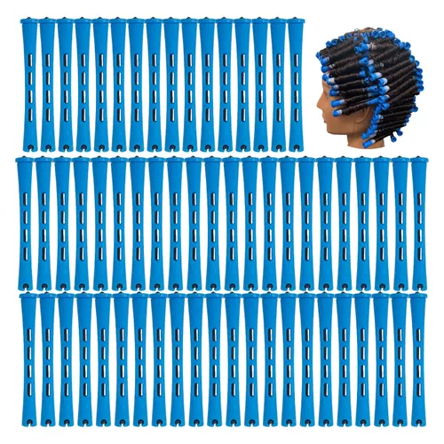 Varillas permanentes, 60 rodillos de tamaño pequeño para cabello natural, largo, corto, herramienta de peinado, rizadores de 0.35 pulgadas, color